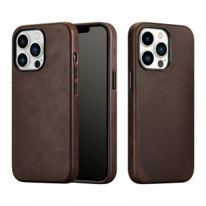 iCarer CH Leather case do iPhone 13 Pro etui skórzane (kompatybilne z MagSafe) brązowy (ALI1209-CO)