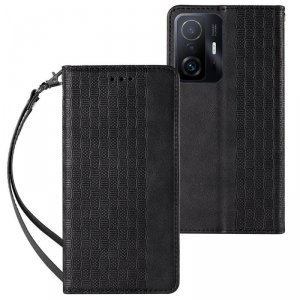 Magnet Strap Case etui do Samsung Galaxy A13 5G pokrowiec portfel + mini smycz zawieszka czarny