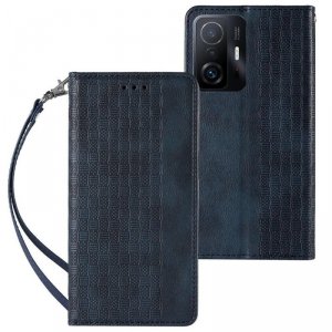 Magnet Strap Case etui do Samsung Galaxy A13 5G pokrowiec portfel + mini smycz zawieszka niebieski