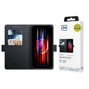 3MK Wallet Case iPhone 15 Pro Max 6.7czarny/black
