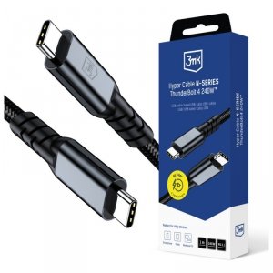 Kabel 3MK Hyper Cable N-SERIES USB-C     Thunderbolt 4 1m 48V/5A 40Gb/s 240W 8K60Hhz czarny