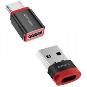 Adapter 4smarts Data Blocker USB-C do    USB-A/USB-C czarny 2szt