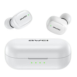 AWEI słuchawki Bluetooth 5.1 T13 TWS + stacja dokująca biały/white