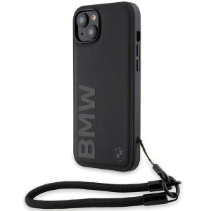BMW BMHCP15S23RMRLK iPhone 15 / 14 / 13 6.1 czarny/black hardcase Signature Leather Wordmark Cord
