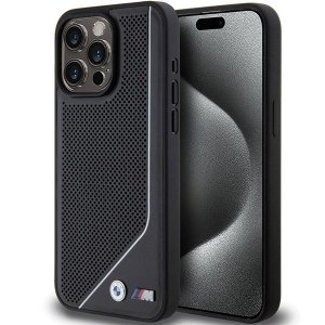 BMW BMHMP15X23PUCPK iPhone 15 Pro Max 6.7 czarny/black hardcase Perforated Twisted Line MagSafe