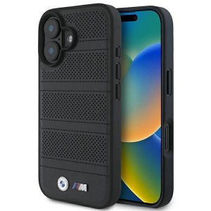 BMW BMHMP16S23PUSPK iPhone 166.1 czarny/black hardcase M Perforated And Stitched Line MagSafe