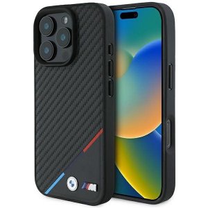 BMW BMHMP16L23PUDTK iPhone 16 Pro6.3 czarny/black hardcase M Carbon Tricolor Line MagSafe