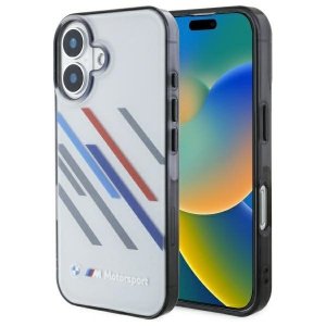 BMW BMHCP16S23HTRAG iPhone 16 6.1       szary/grey hardcase Motorsport IML Random Stripes