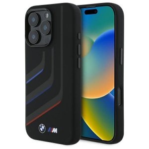 BMW BMHMP16L23SLIK iPhone 16 Pro 6.3    czarny/black hardcase Silicone Turning Lines MagSafe