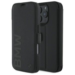 BMW BMBKP16X23RMRLK iPhone 16 Pro Max    6.9 czarny/black bookcase Signature Leather Wordmark
