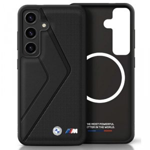 Etui BMW Leather Oversized Stripes       MagSafe do Samsung Galaxy S25 czarny