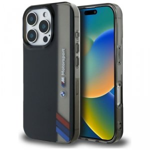 Etui BMW Motorsport IML Vertical Stripe  do iPhone 16 Pro Max czarny