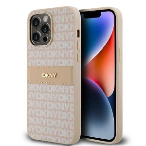 DKNY DKHCP14XPRTHSLP iPhone 14 Pro Max6.7 różowy/pink hardcase Leather Mono Stripe & Metal Logo