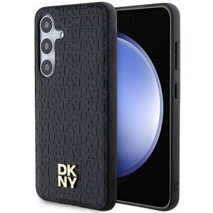 DKNY DKHMS24SPSHRPSK S24 S921czarny/black hardcase Leather Pattern Metal Logo MagSafe