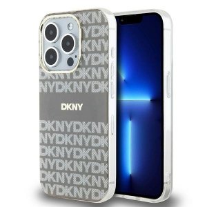 DKNY DKHMP15LHRHSEE iPhone 15 Pro6.1 beżowy/beige hardcase IML Mono & Stripe MagSafe