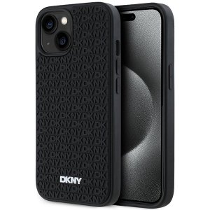 DKNY DKHCP15M3DRPWK iPhone 15 Plus6.7 czarny/black hardcase 3D Rubber Repeat Pattern