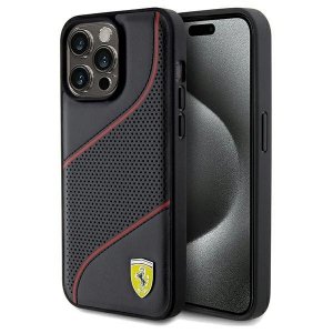 Ferrari FEHCP15XPWAK iPhone 15 Pro Max 6.7 czarny/black hardcase Perforated Waves Metal Logo