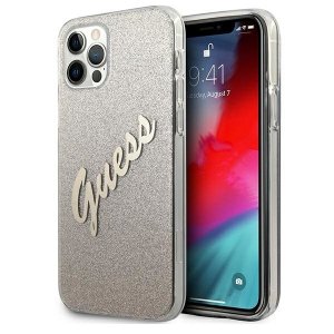 Guess GUHCP12MPCUGLSGO iPhone 12/12 Pro6,1 złoty/gold hardcase Glitter Gradient Script
