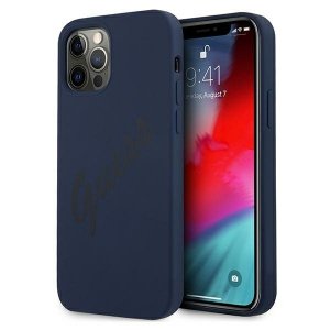 Guess GUHCP12LLSVSBL iPhone 12 Pro Max6,7 niebieski/blue hardcase Script Vintage