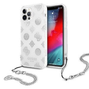 Guess GUHCP12LKSPESI iPhone 12 Pro Max 6,7 srebrny/silver hardcase Peony Chain Collection