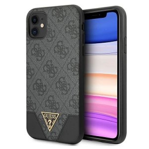 Guess GUHCN61PU4GHBK iPhone 11 6,1 / Xr szary/grey hardcase 4G Triangle Collection
