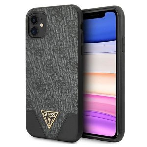 Guess GUHCN61PU4GHBK iPhone 11 6,1 / Xrszary/grey hardcase 4G Triangle Collection