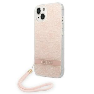 Guess GUOHCP14MH4STP iPhone 14 Plus / 15 Plus 6.7 różowy/pink hardcase 4G Print Strap