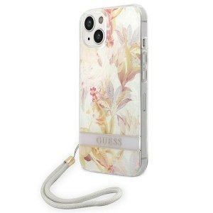 Guess GUOHCP14MHFLSU iPhone 14 Plus / 15 Plus 6.7 fioletowy/purple hardcase Flower Strap