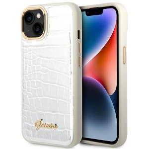 Guess GUHCP14MHGCRHS iPhone 14 Plus / 15 Plus 6.7 srebrny/silver hardcase Croco Collection