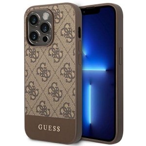 Guess GUHCP14LG4GLBR iPhone 14 Pro 6,1 brązowy/brown hard case 4G Stripe Collection