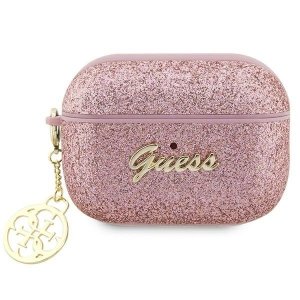 Guess GUAP2GLGSHP AirPods Pro 2 (2022/2023) cover różowy/pink Glitter Flake 4G Charm