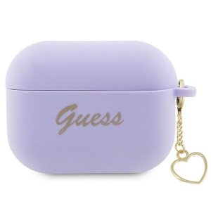 Guess GUAP2LSCHSU AirPods Pro 2 cover purpurowy/purple Silicone Charm Heart Collection