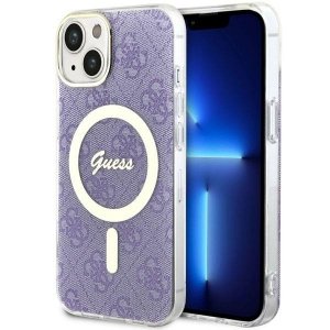 Guess GUHMP14SH4STU iPhone 14 / 15 / 13 6.1 purpurowy/purple hardcase 4G MagSafe