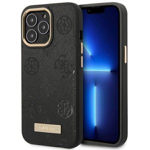 Guess GUHMP14LSAPSTK iPhone 14 Pro 6.1 czarny/black hardcase Peony Logo Plate MagSafe