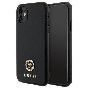 Guess GUHCN61PS4DGPK iPhone 11 / Xr 6.1 czarny/black hardcase Strass Metal Logo