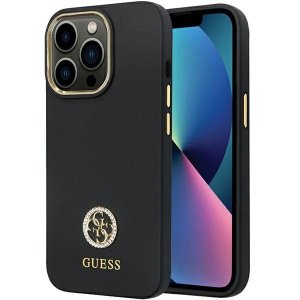 Guess GUHCP13LM4DGPK iPhone 13 Pro / 13 6.1 czarny/black hardcase Silicone Logo Strass 4G