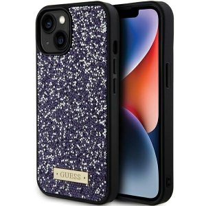 Guess GUHCP15SPFGSBSP iPhone 15 / 14 / 13 6.1 fioletowy/purple hardcase Rhinestone Metal Logo