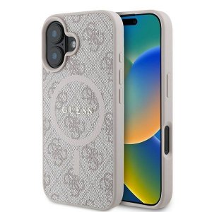 Guess GUHMP16MG4GFRP iPhone 16 Plus 6.7 różowy/pink hardcase 4G Ring Classic Logo MagSafe