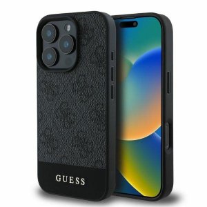 Guess GUHCP16LG4GLGR iPhone 16 Pro 6.3 szary/grey hardcase 4G Bottom Stripe