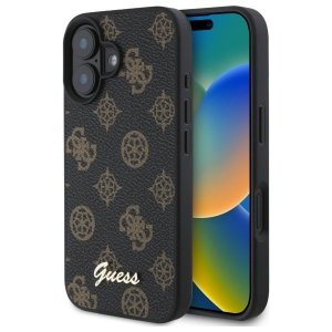 Guess GUHMP16SPGPYSK iPhone 16 6.1 czarny/black hardcase Peony Script MagSafe