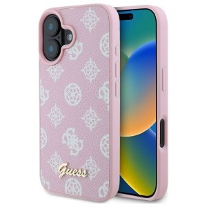Guess GUHMP16SPGPYSP iPhone 16 6.1 różowy/pink hardcase Peony Script MagSafe