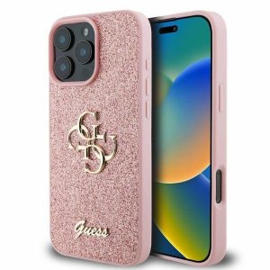 Guess GUHCP16XHG4SGP iPhone 16 Pro Max 6.9 różowy/pink hardcase Fixed Glitter Big 4G