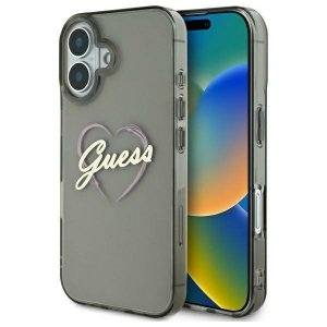 Guess GUHCP16MHCHGSPK iPhone 16 Plus6.7 czarny/black hardcase IML Heart