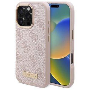 Guess GUHMP16XU4GPRP iPhone 16 Pro Max 6.9 różowy/pink hardcase 4G Logo Plate MagSafe
