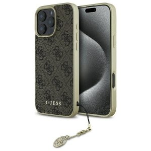 Guess GUHCP16LGF4GBR iPhone 16 Pro 6.3  brązowy/brown hardcase 4G Charms Collection
