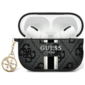 Guess GUA2P4RPSK AirPods 1/2 cover       czarny/black 4G Printed Stripes Charm