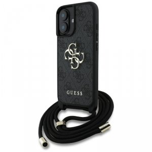 Etui Guess 4G Big Logo Cord Stap         Crossbody do iPhone 16 czarny