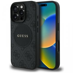Etui Guess 4G Circle Classic Logo        MagSafe do iPhone 16 Pro czarny