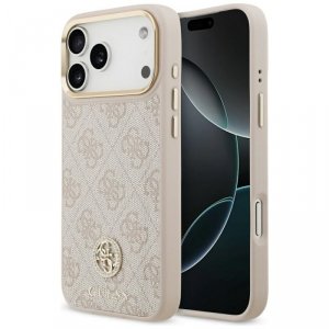 Etui Guess 4G Strass Logo MagSafe do     iPhone 17 Pro Max różowy