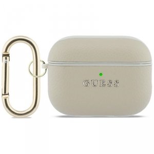 Etui Guess Grained Classic Logo Hook do  AirPods Pro 3 złoty